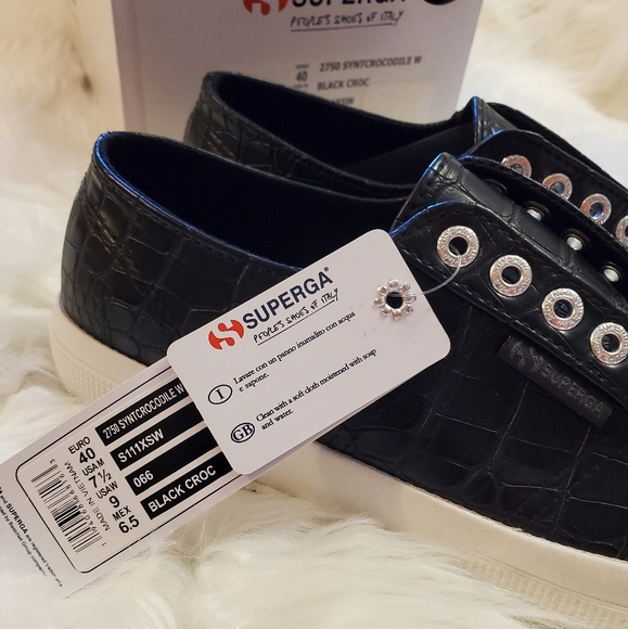 Superga 2750 Embossed faux Crocodile sneakers - black - Picture 8 of 16